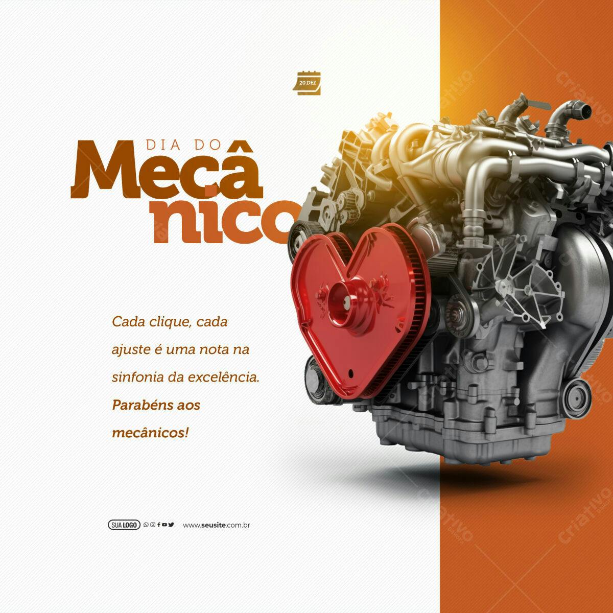 Postagem Dia do Mecânico PSD Editável