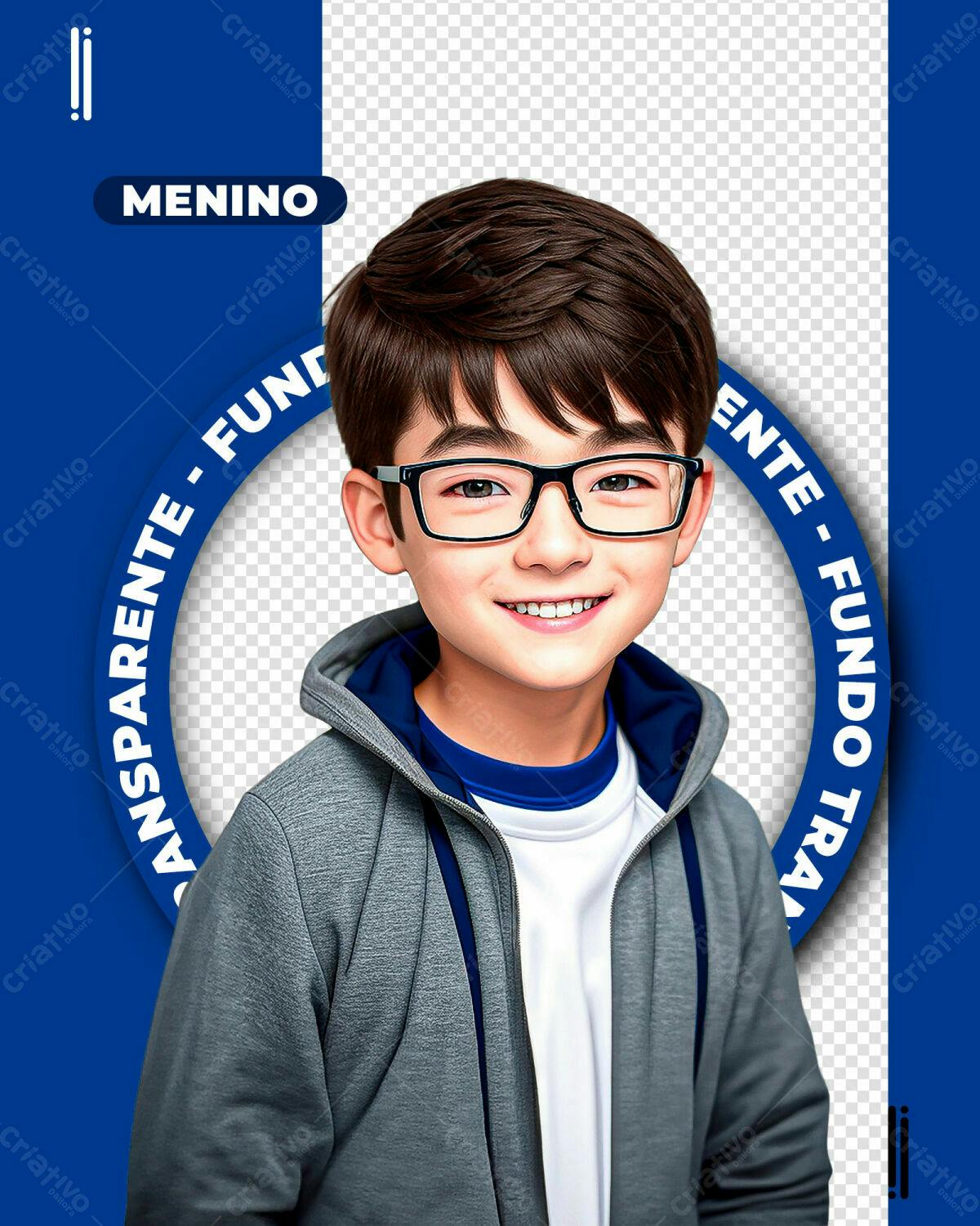 PSD para Foto de Criança com Fundo Transparente Editável