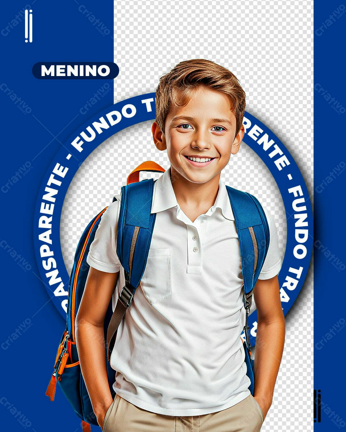 Postagem para Crianças com Mochila PSD Editável