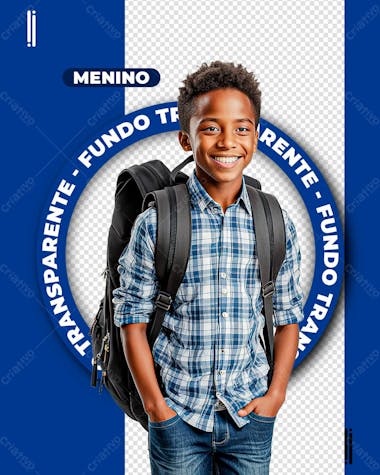 Estudante | criança | imagem sem fundo | psd editável