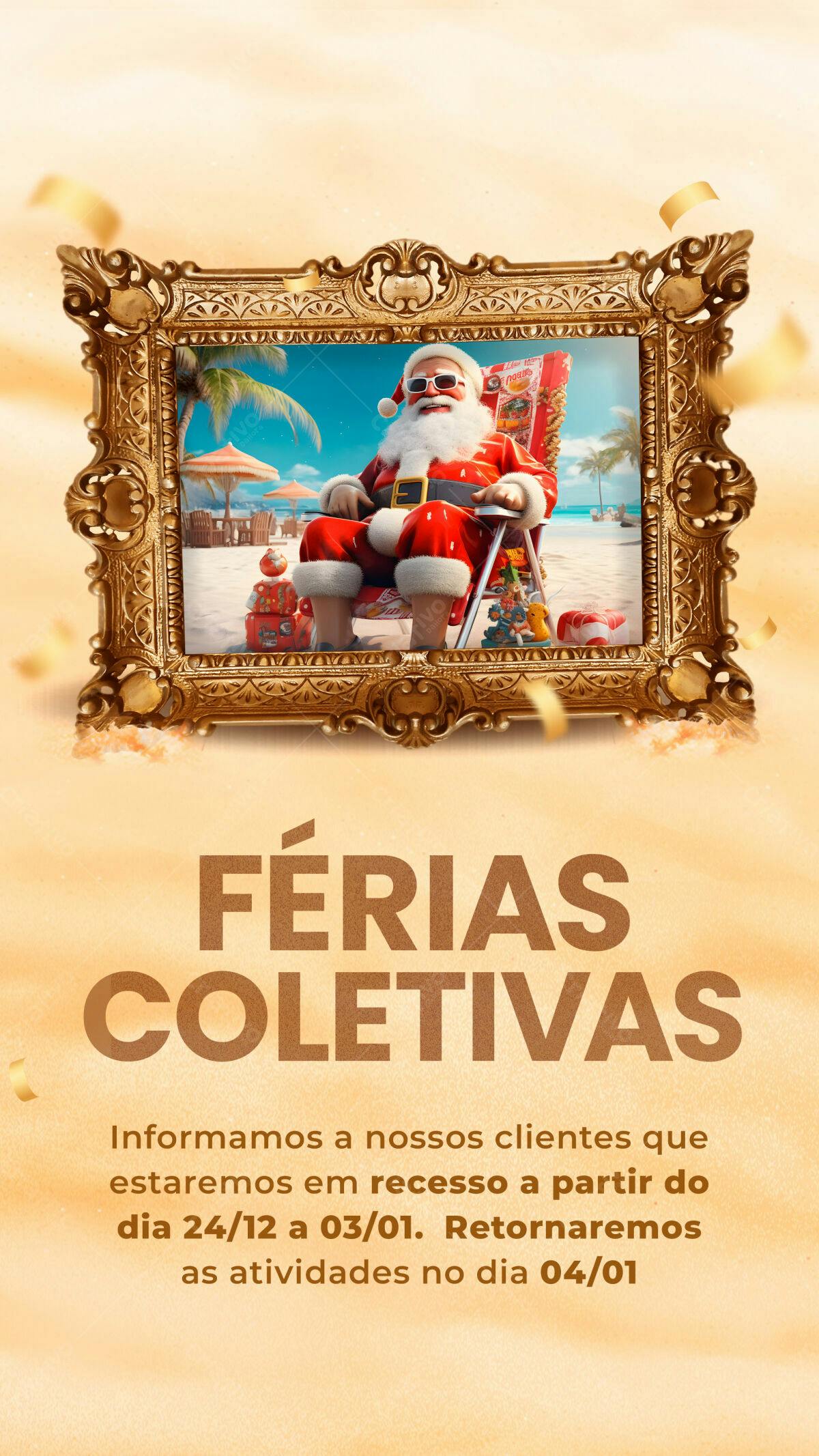 Flyer Férias Coletivas Natal PSD Editável
