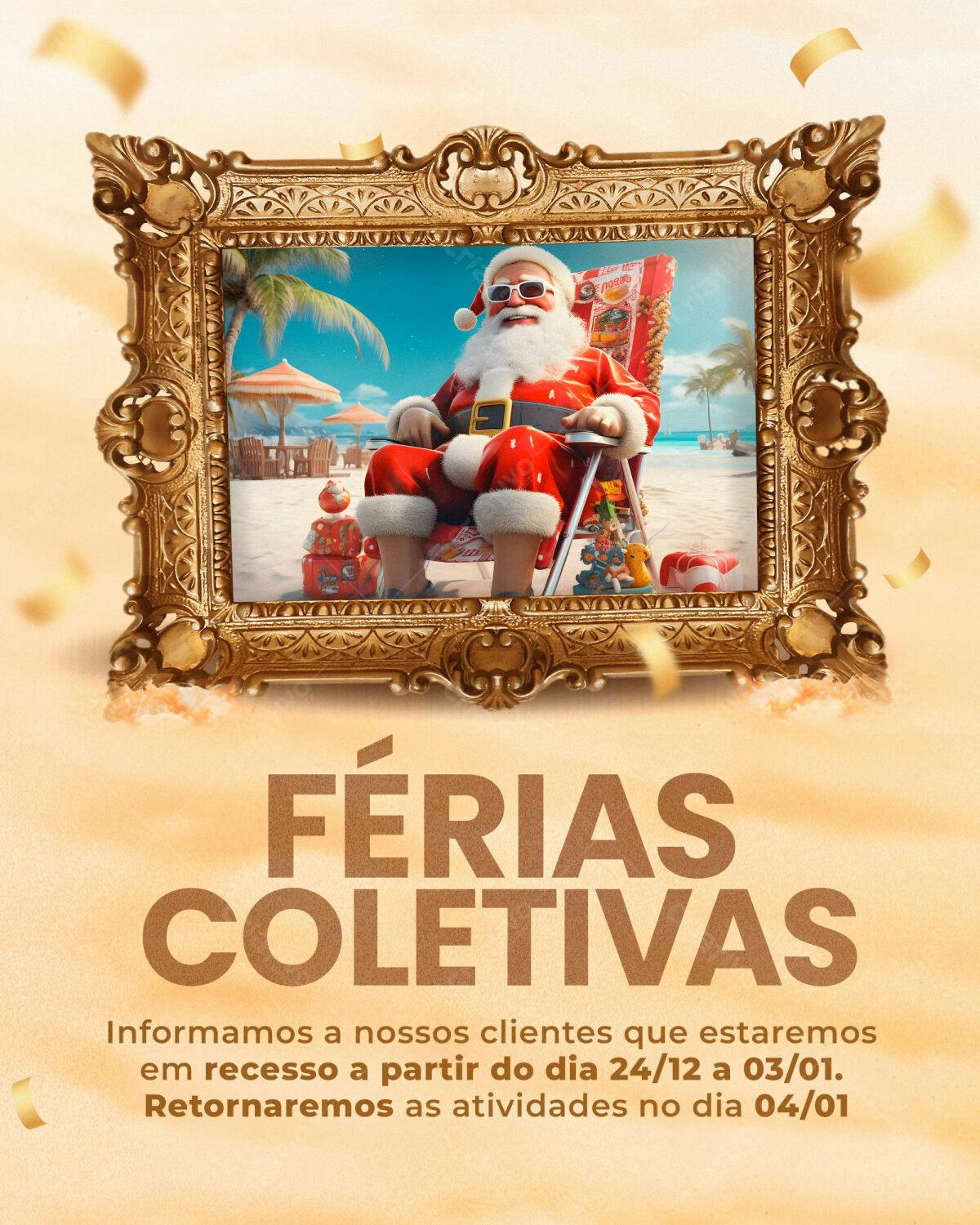 Flyer Férias Coletivas Natal PSD Editável