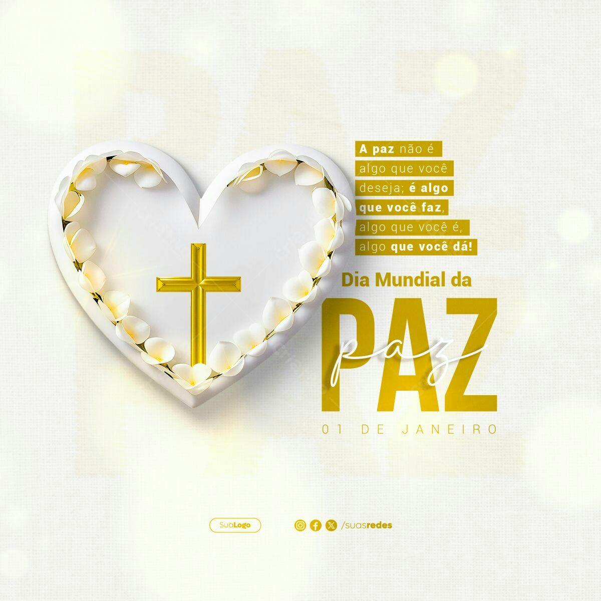 Post para Dia Mundial da Paz PSD Editável