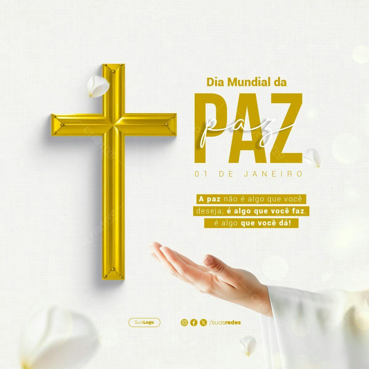 Post para Dia Mundial da Paz PSD Editável