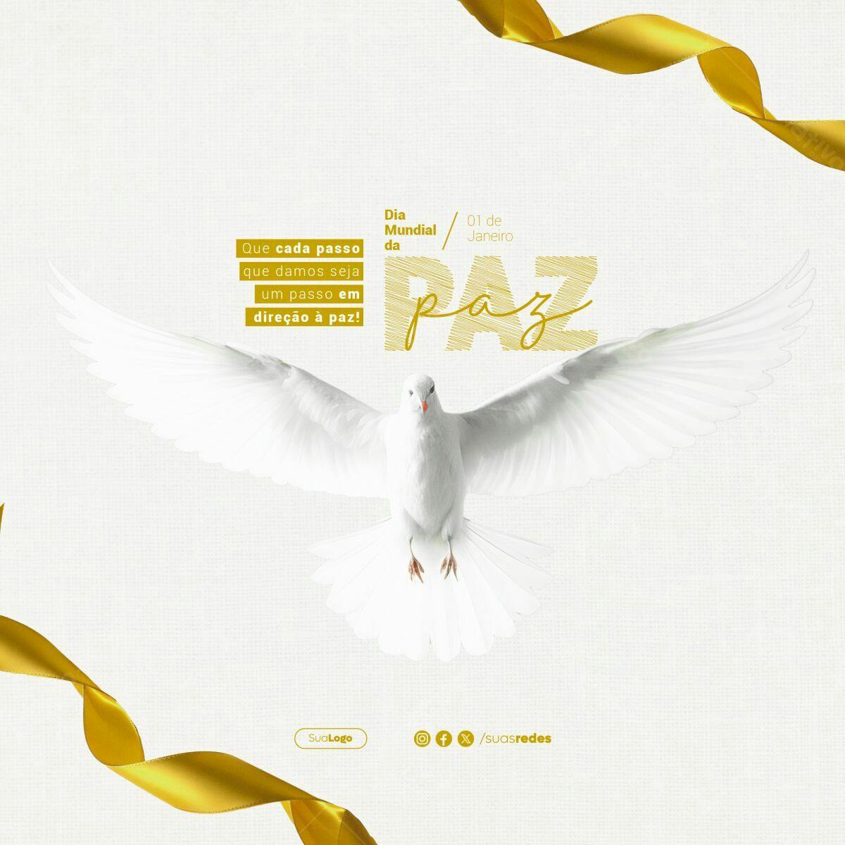 Post para Dia Mundial da Paz PSD Editável