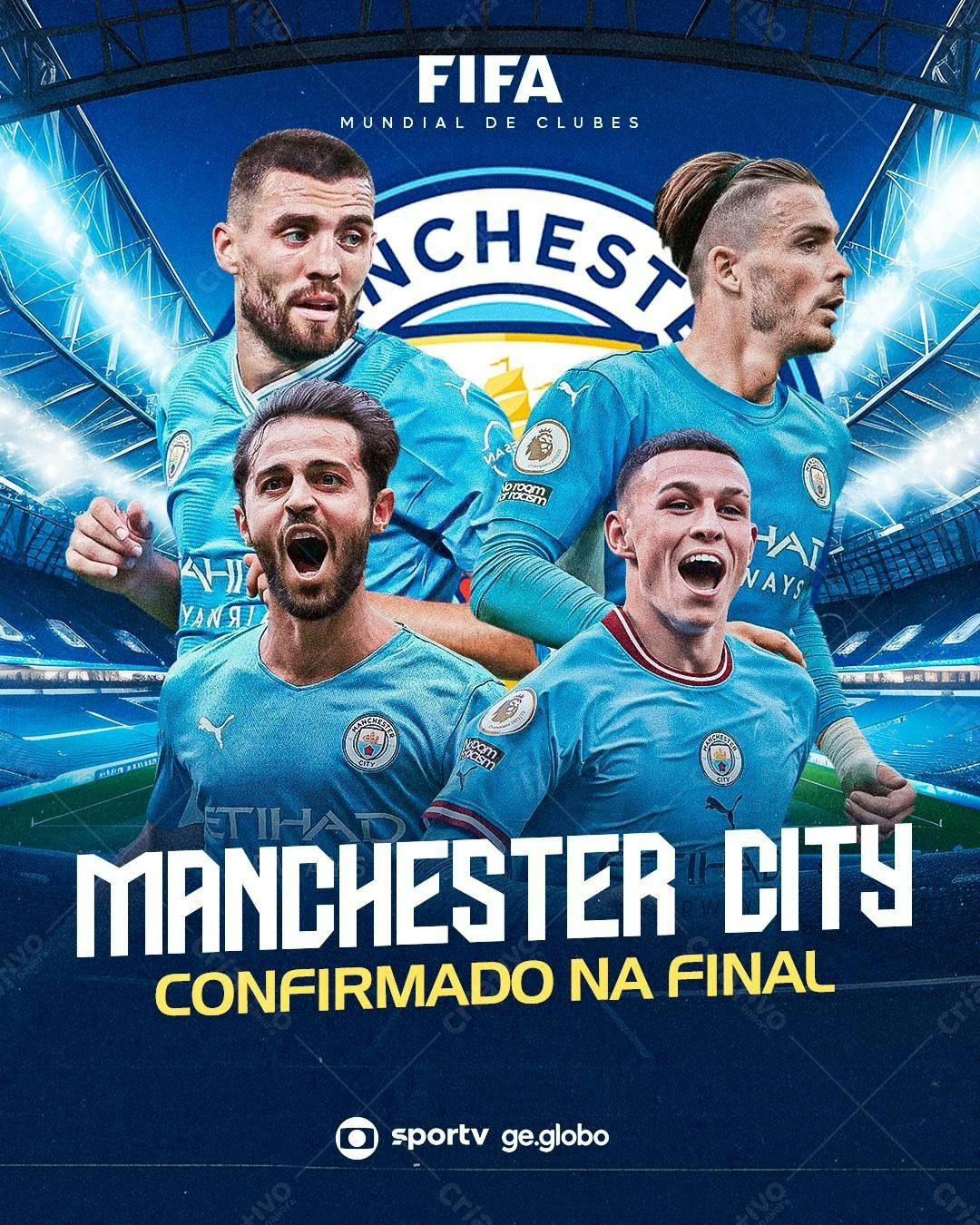 Flyer Manchester City na Final Mundial de Clubes PSD Editável