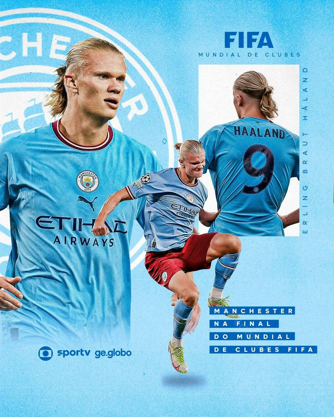 Flyer Mundial de Clubes FIFA com Haaland PSD Editável