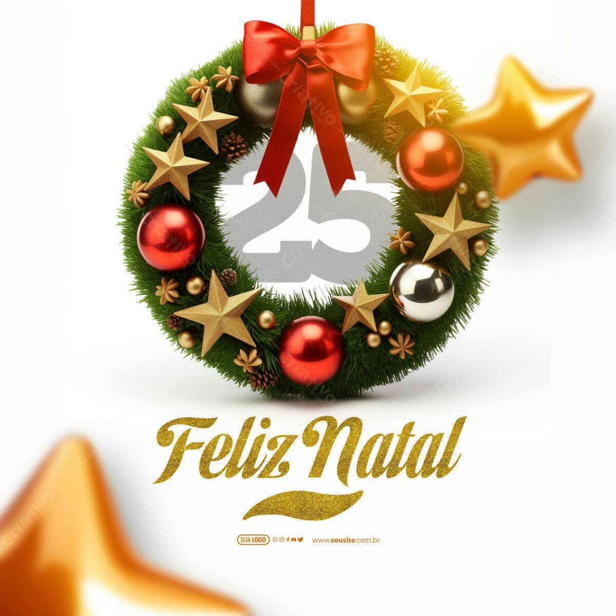 Flyer Natalino com Guirlanda PSD Editável