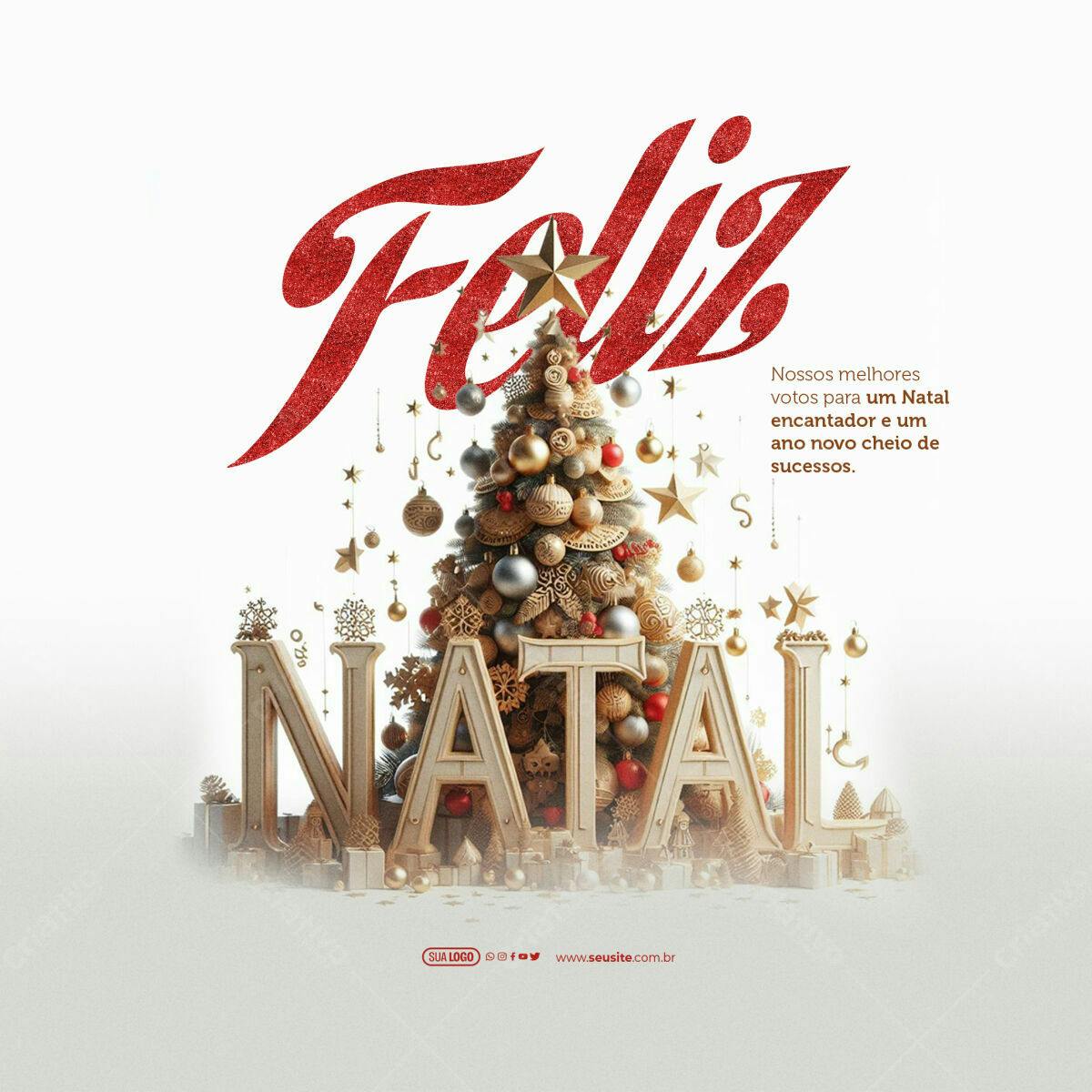 Postagem de Natal PSD Editável