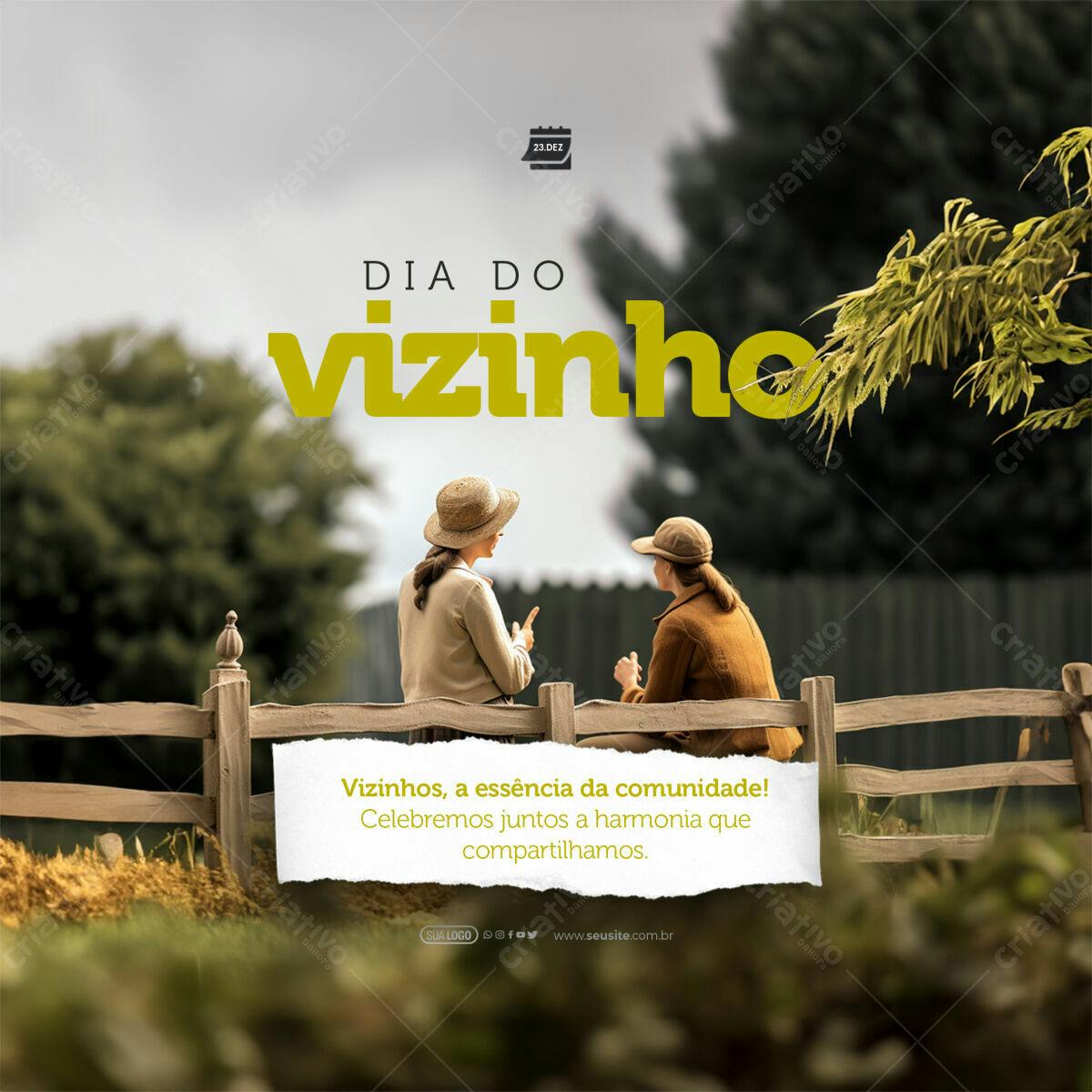 Post para o Dia do Vizinho PSD Editável