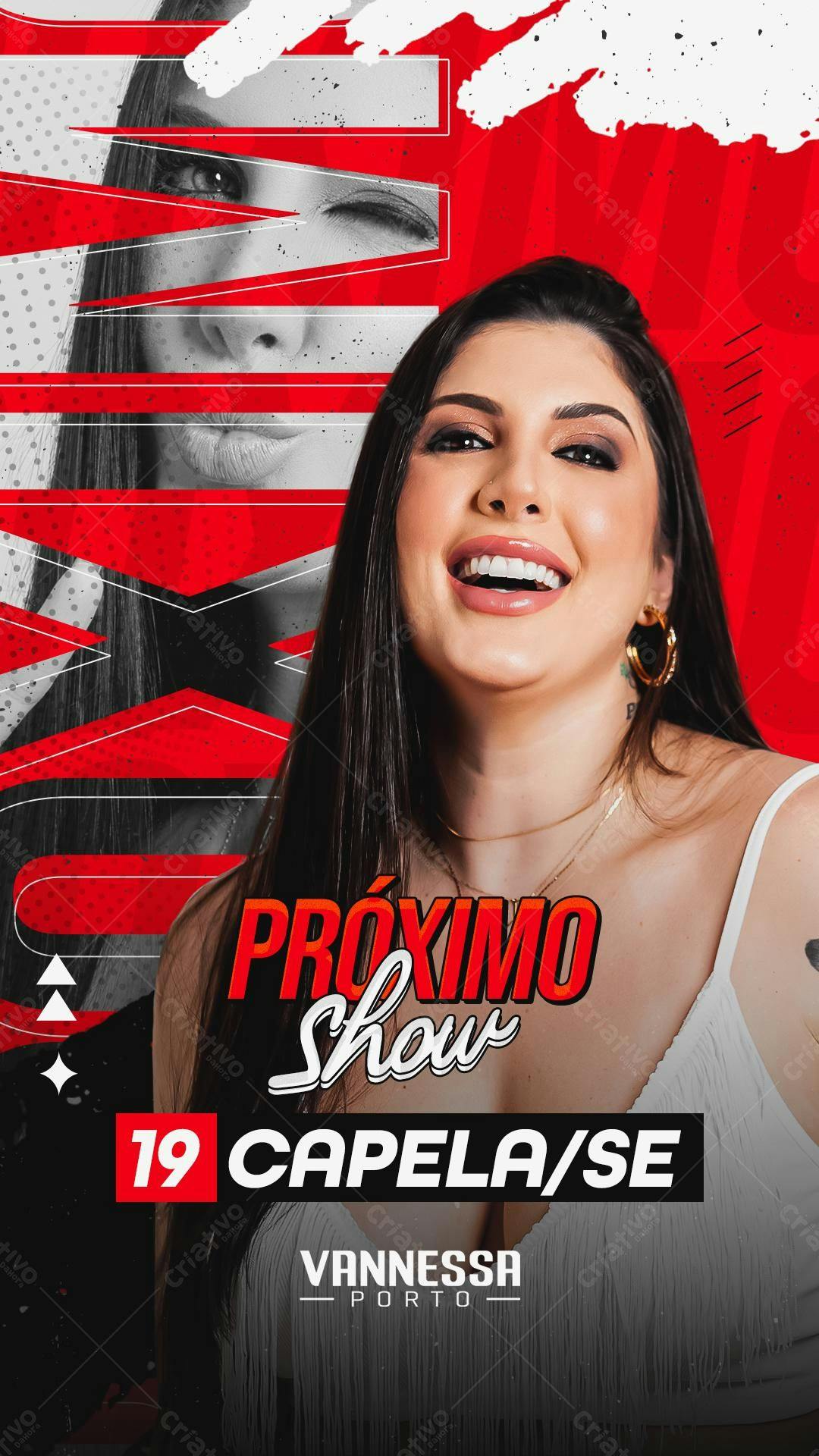 Flyer para Show da Vanessa Porto PSD Editável