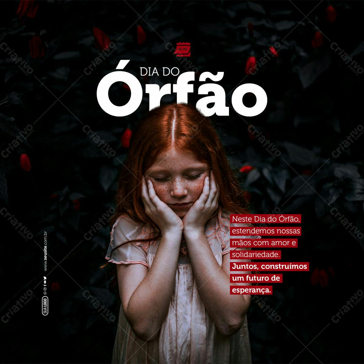 Post para o Dia do Órfão PSD Editável