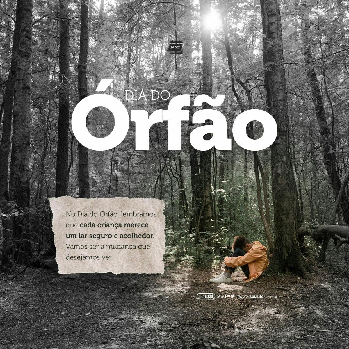 Post para o Dia do Órfão PSD Editável