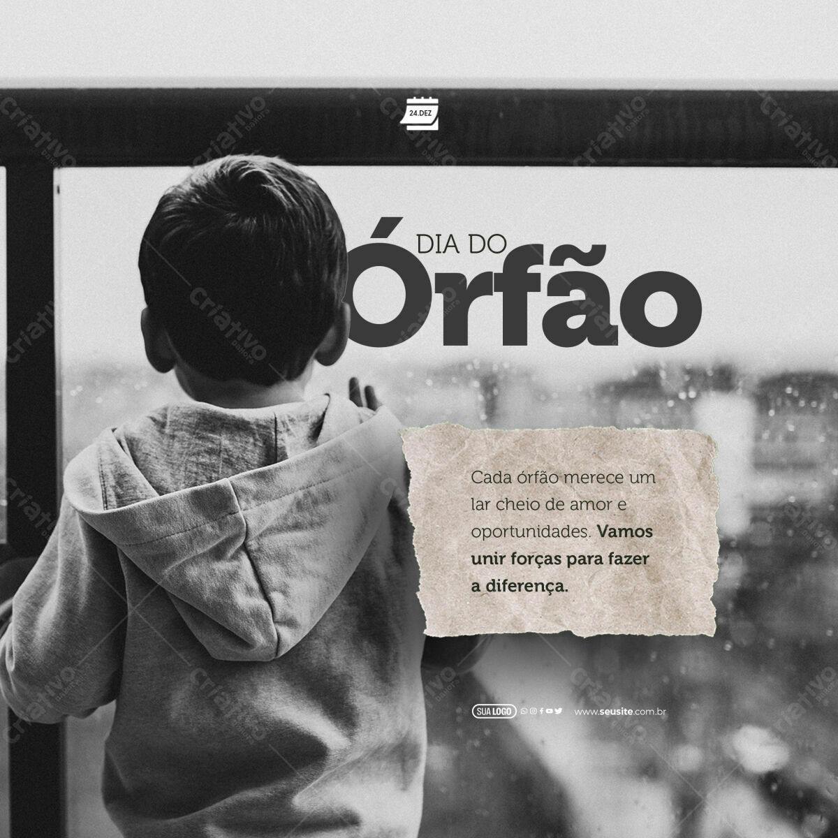 Postagem Dia do Órfão PSD Editável
