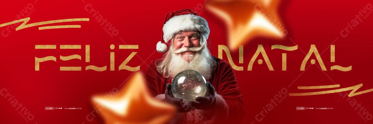 Banner Natalino com Papai Noel PSD Editável