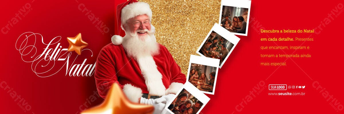 Banner Natal Papai Noel PSD Editável