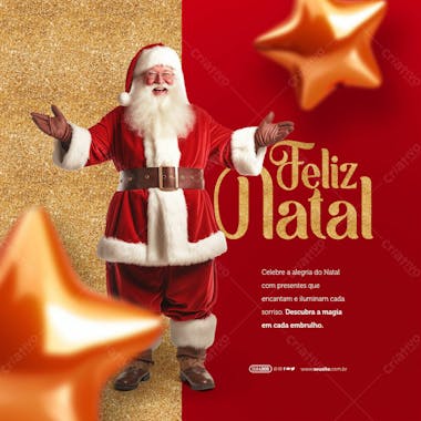 Social media feliz natal celebre a alegria do natal com presentes