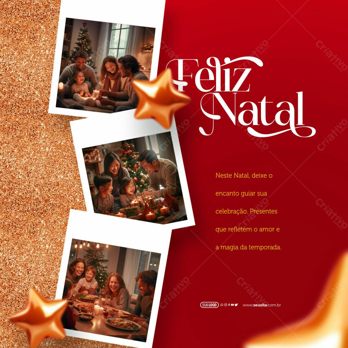 Postagem de Natal para Família PSD Editável