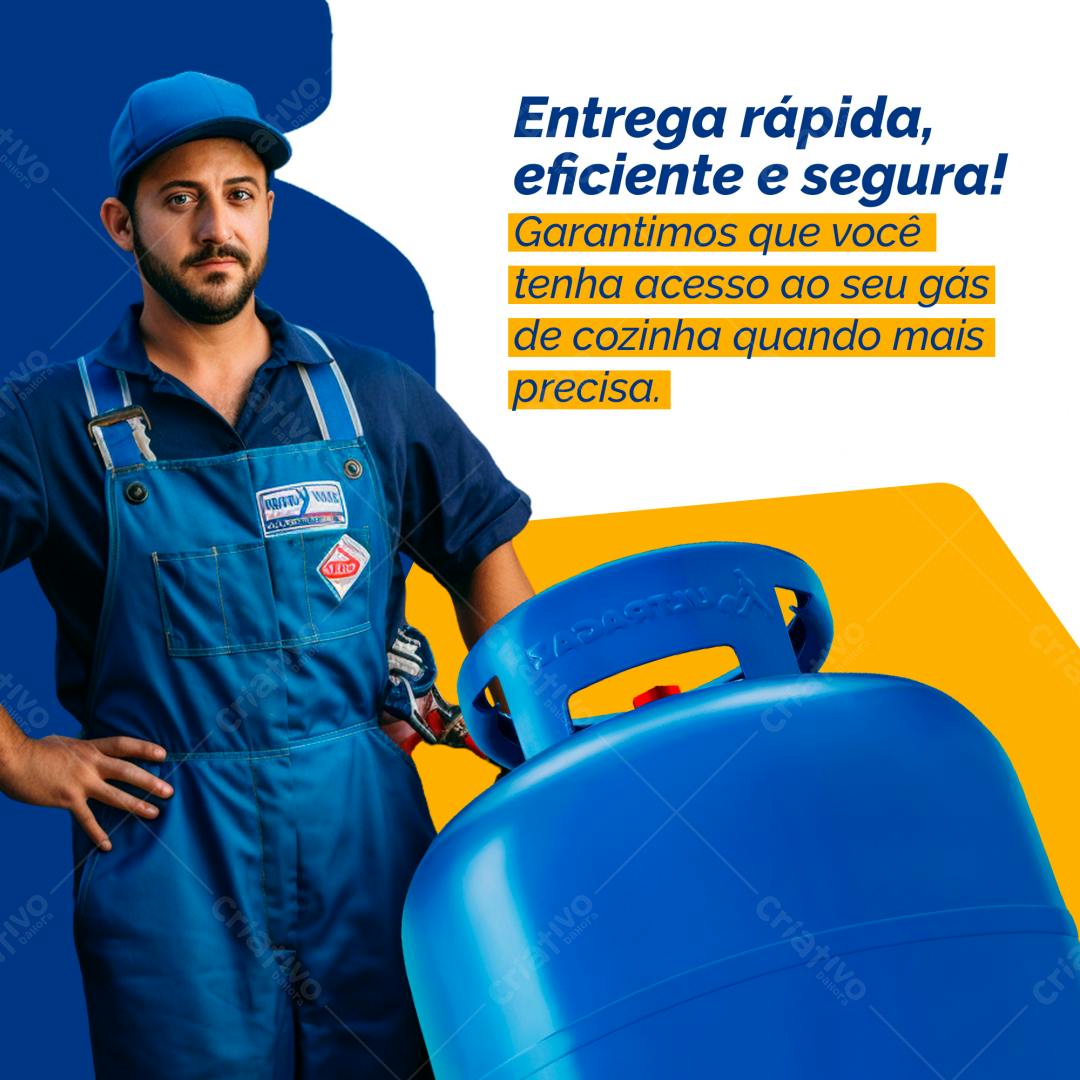 PSD Publicidade Gás de Cozinha Entrega Rápida PSD Editável