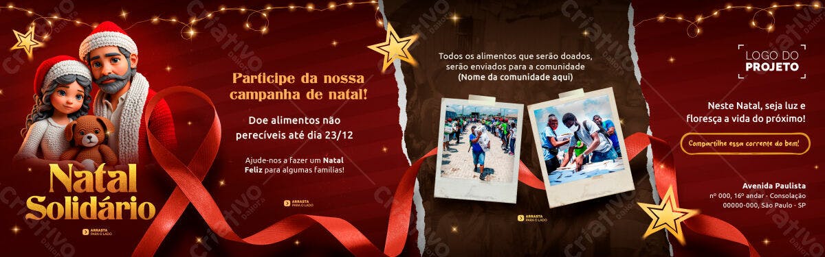 Flyer Natal Solidário PSD Editável