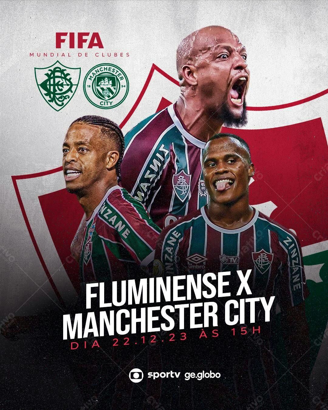 Flyer Flu x Manchester City PSD Editável