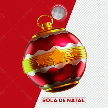 Elemento 3d render bola de natal