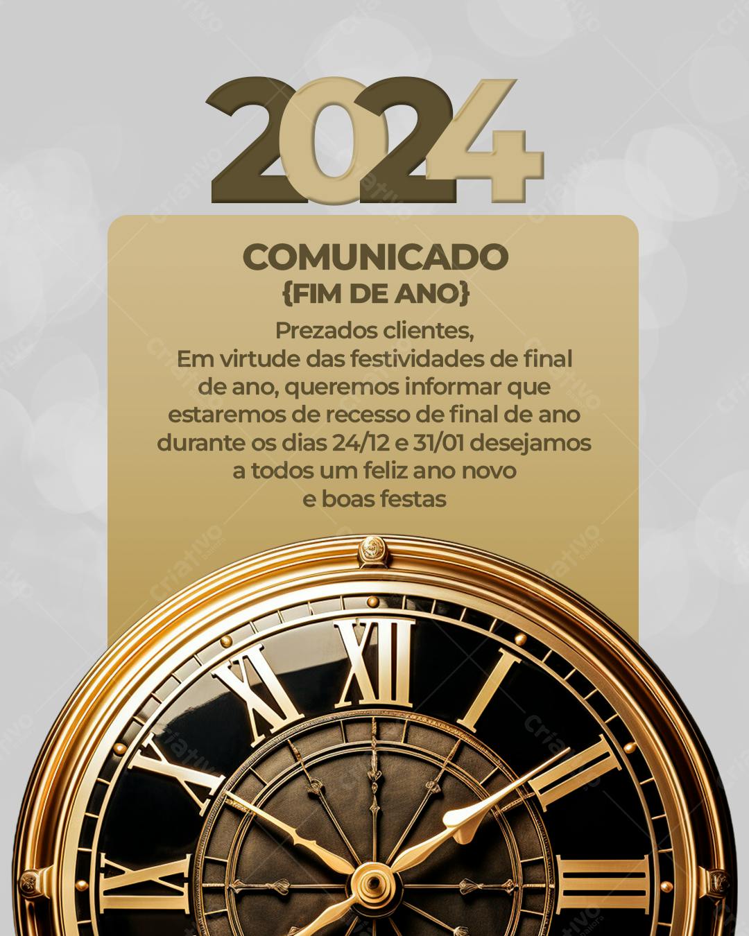 Comunicado Fim de Ano PSD Editável