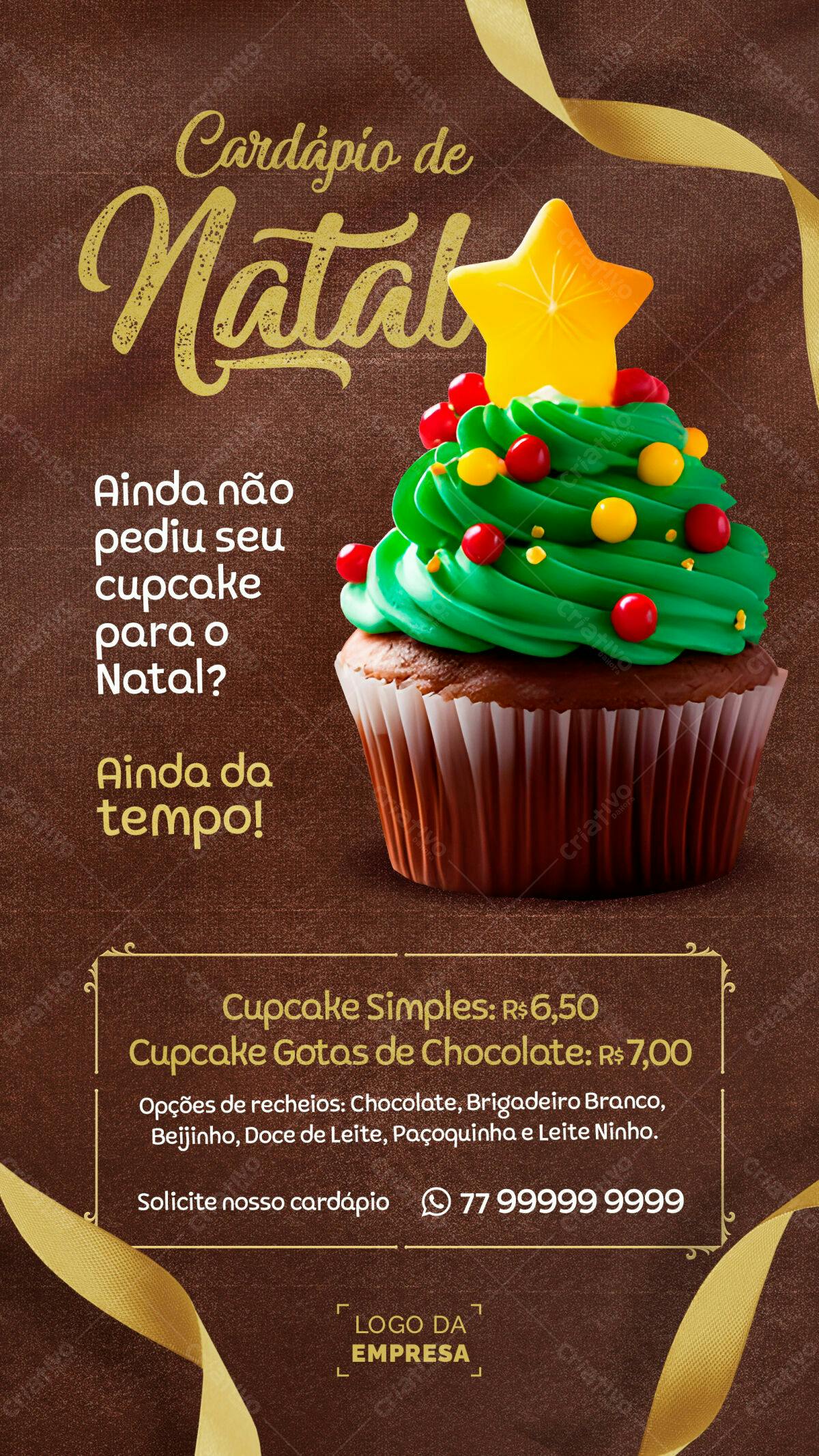Flyer Natalino para Padaria PSD Editável