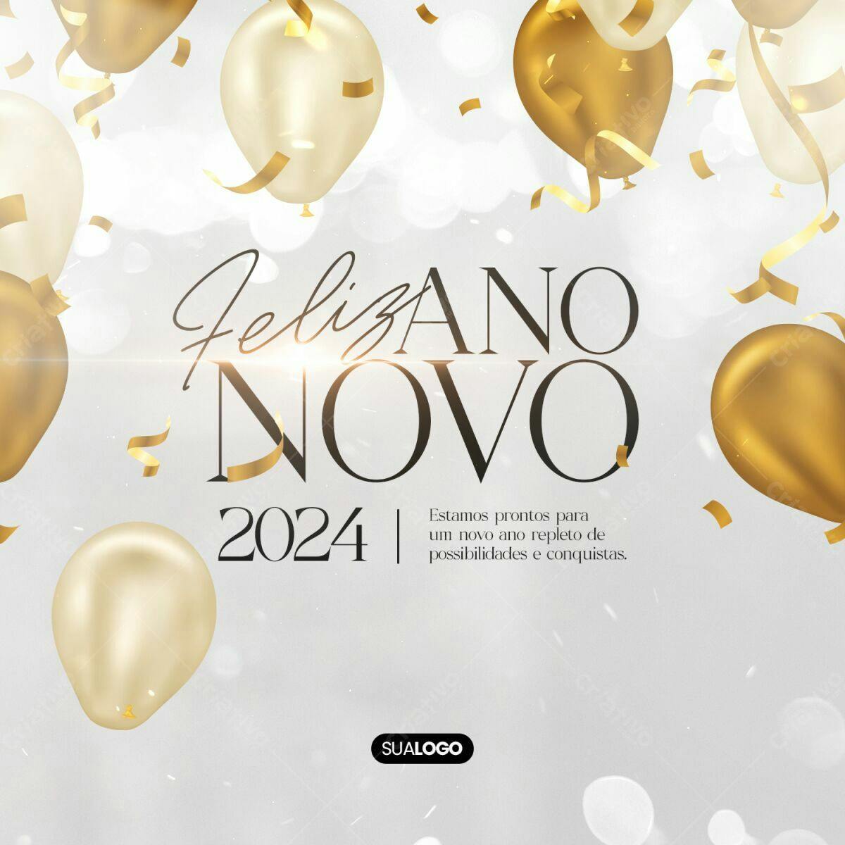 Flyer para Ano Novo 2024 PSD Editável
