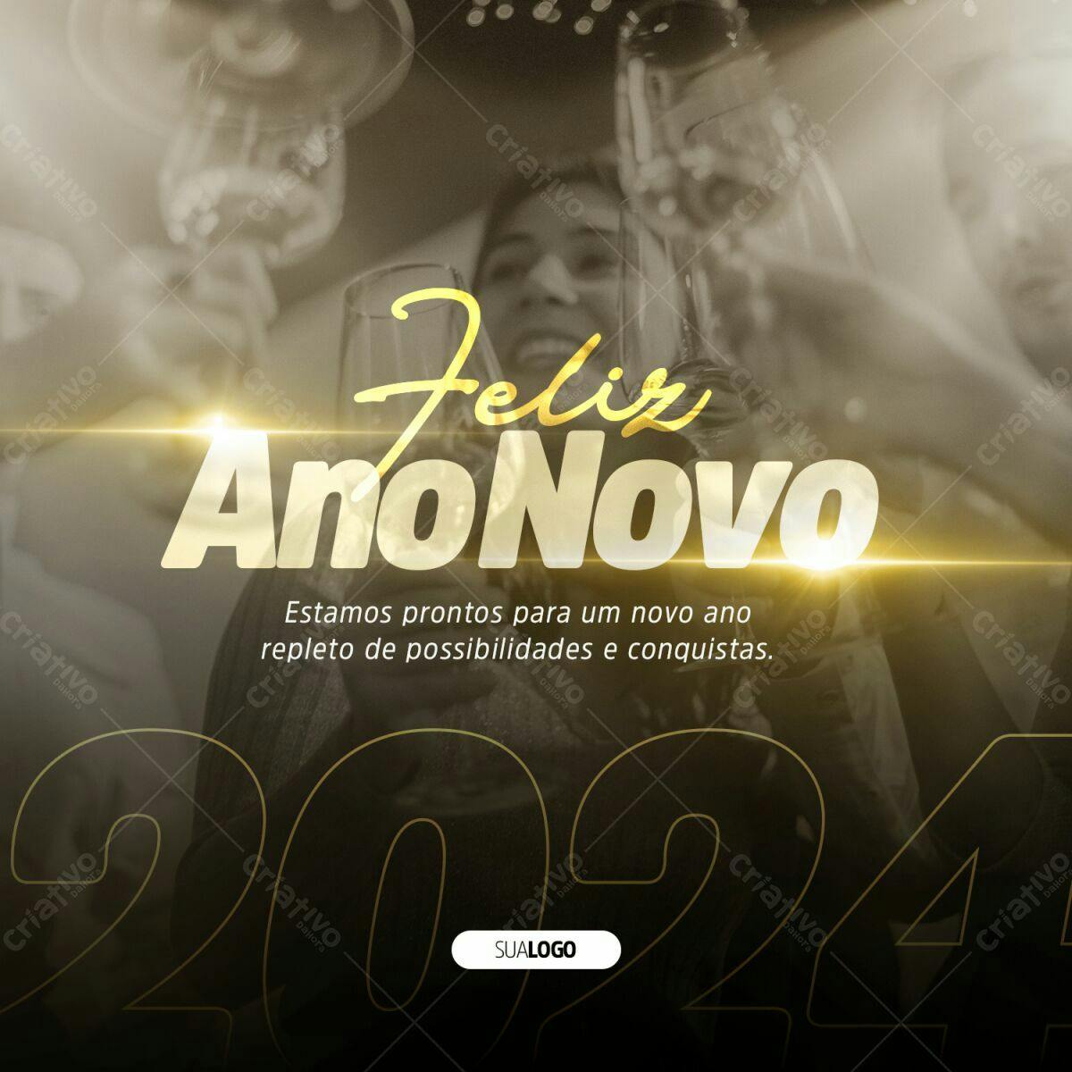 Postagem Feliz Ano Novo PSD Editável