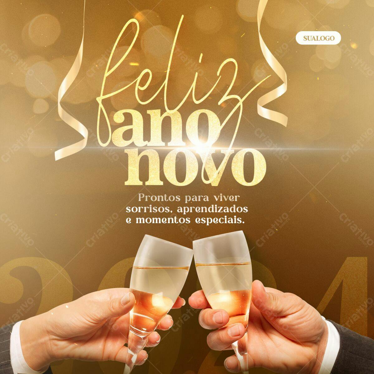 Flyer Ano Novo com Brindes PSD Editável