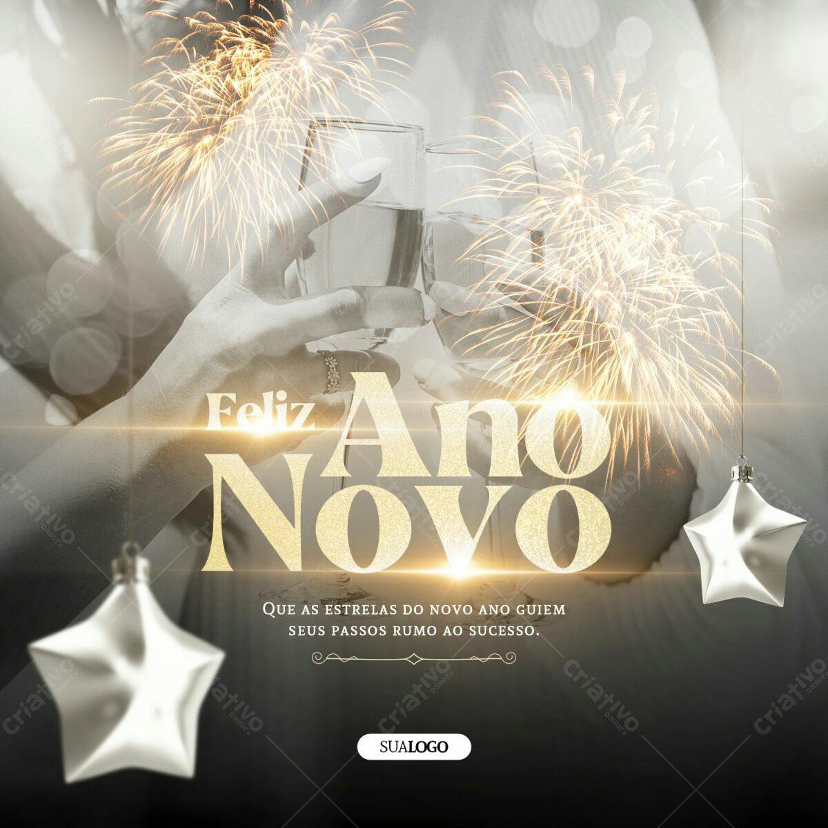 Postagem Feliz Ano Novo PSD Editável