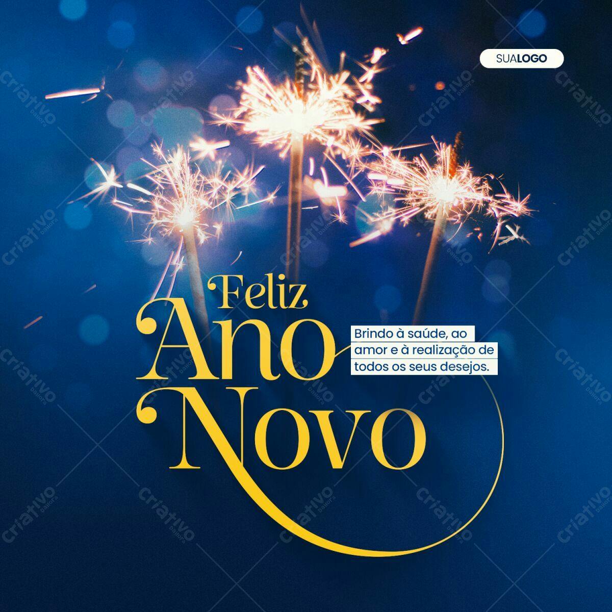 Postagem de Ano Novo PSD Editável