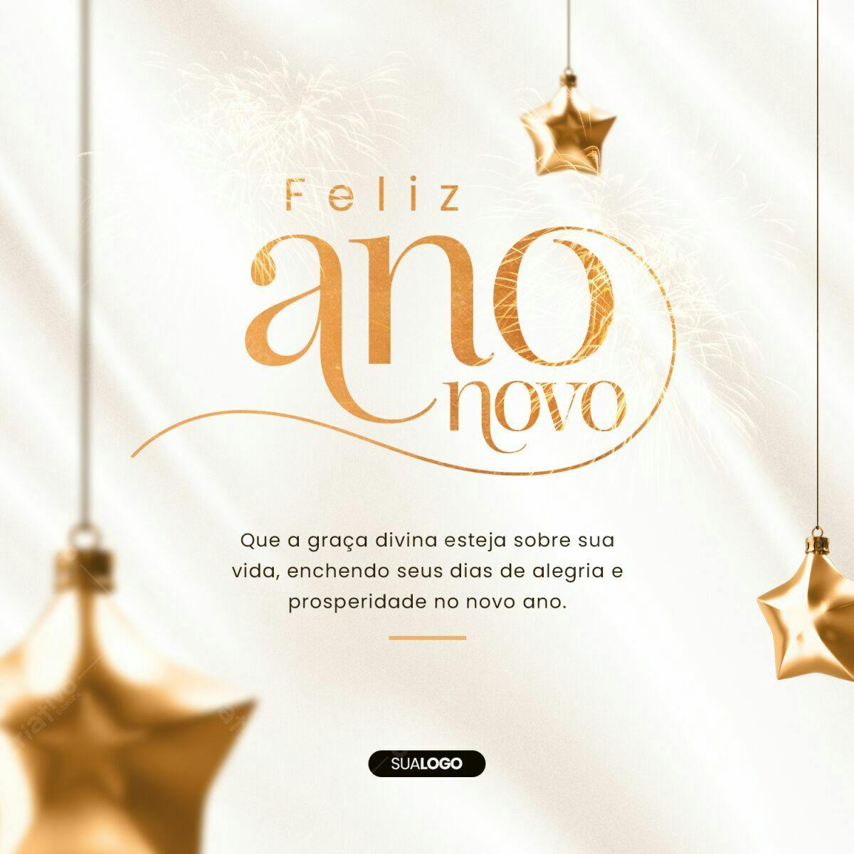 Postagem Feliz Ano Novo PSD Editável