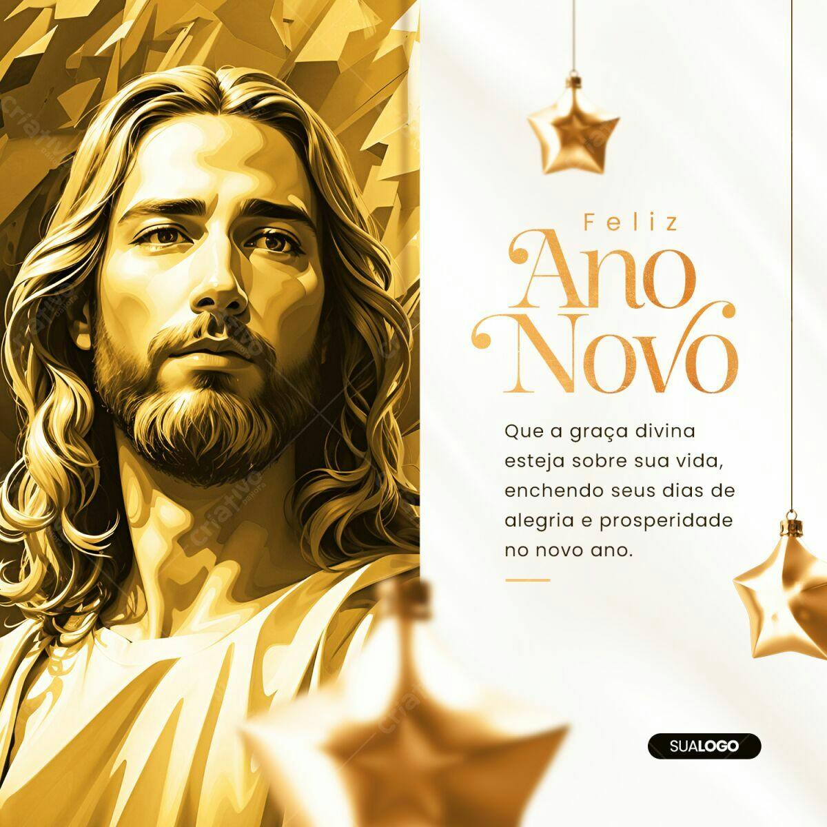 Postagem Feliz Ano Novo PSD Editável