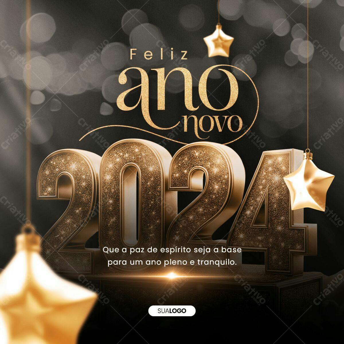 Postagem Ano Novo 2024 PSD Editável