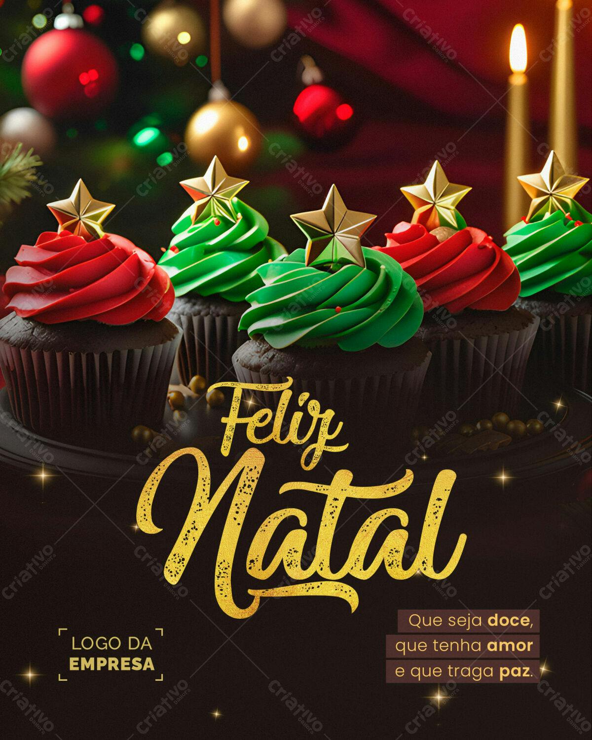 Flyer Natalino com Cupcakes PSD Editável