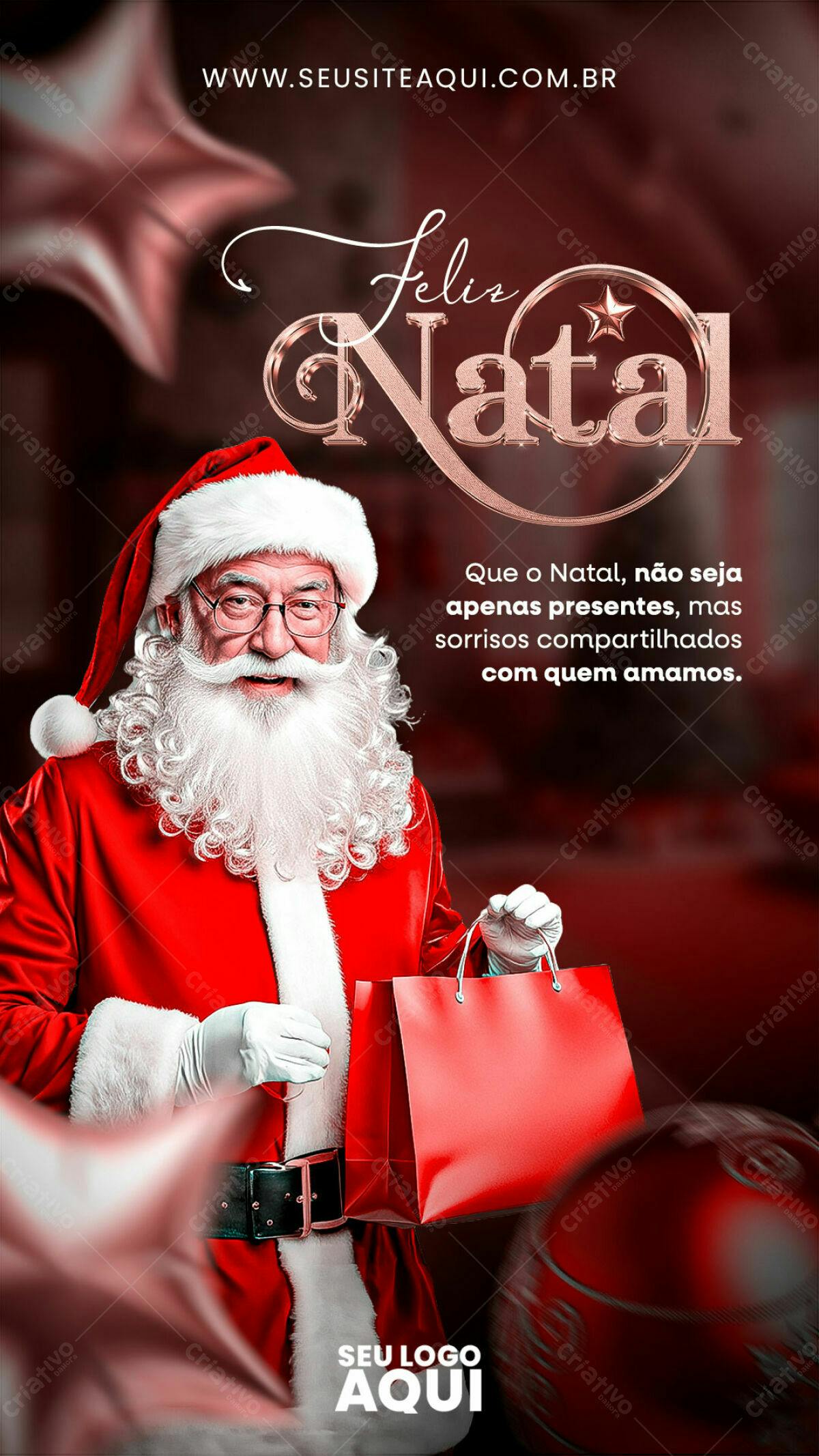 Flyer de Natal com Papai Noel PSD Editável