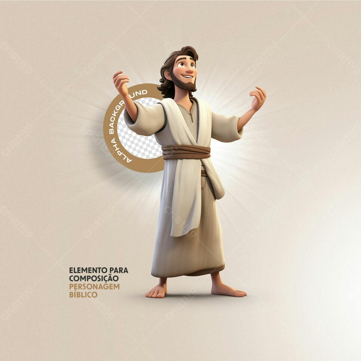 Jesus Cristo desenho animado alegre