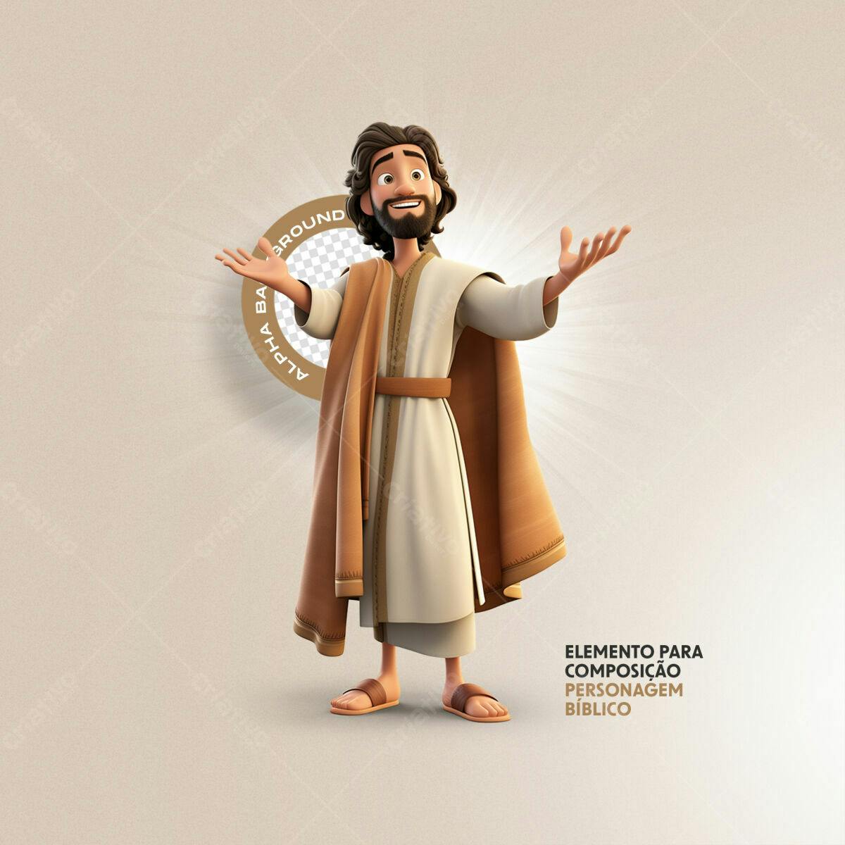 Jesus personagem bíblico animação 3D