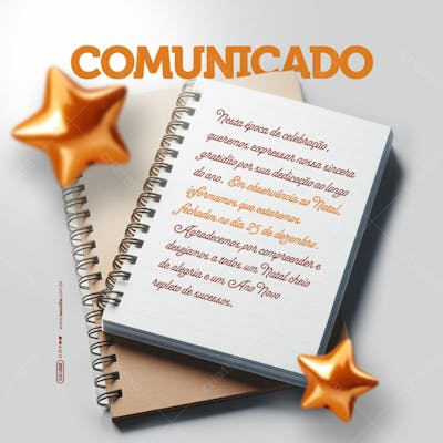 Social Media   Horário De Natal   Comunicado