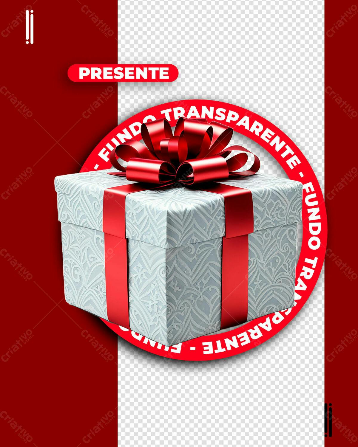 Post de Presente com Fundo Transparente PSD Editável
