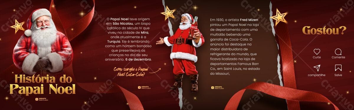 Banner História do Papai Noel PSD Editável