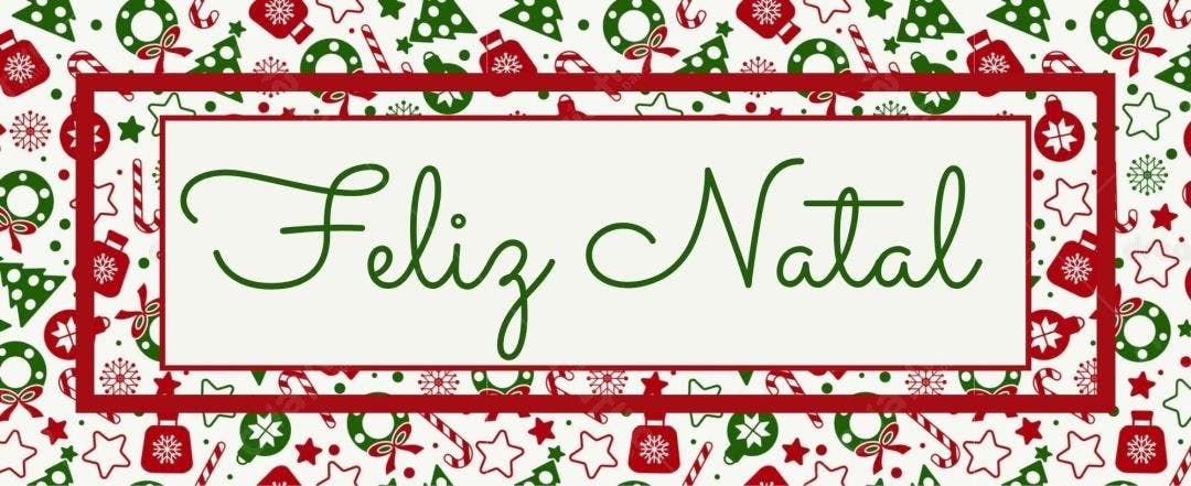 Banner Feliz Natal Vermelho e Verde Editável no Canva