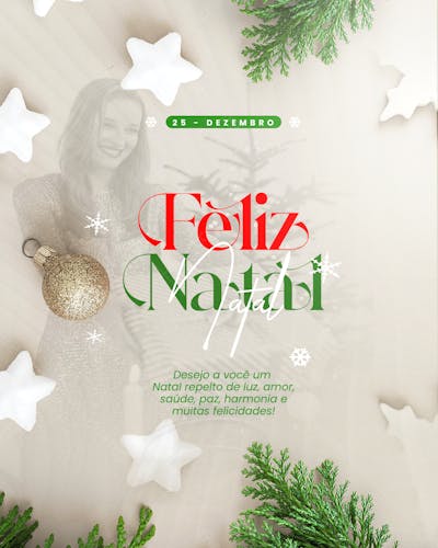 Feliz Natal , arte editável, imagens inclusas, PSD