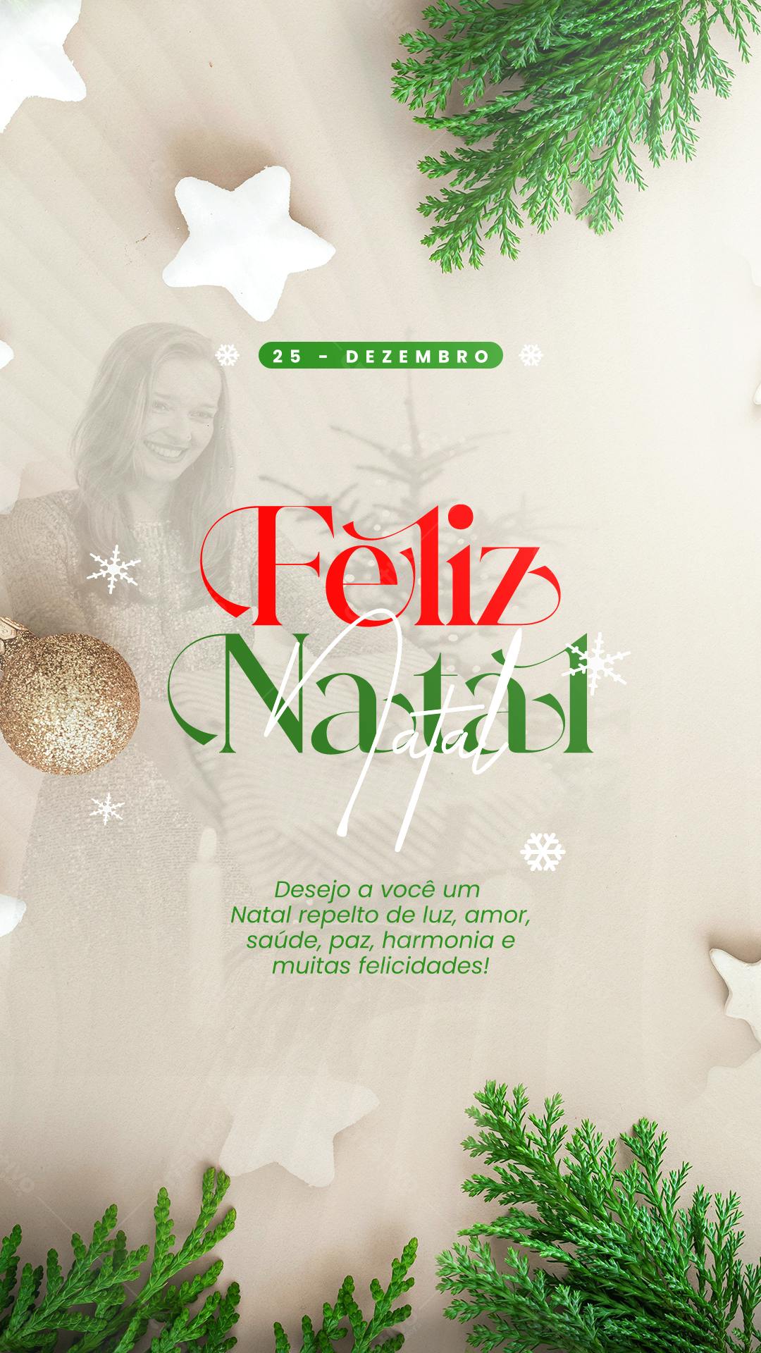 Post para Boas Festas Natal PSD Editável