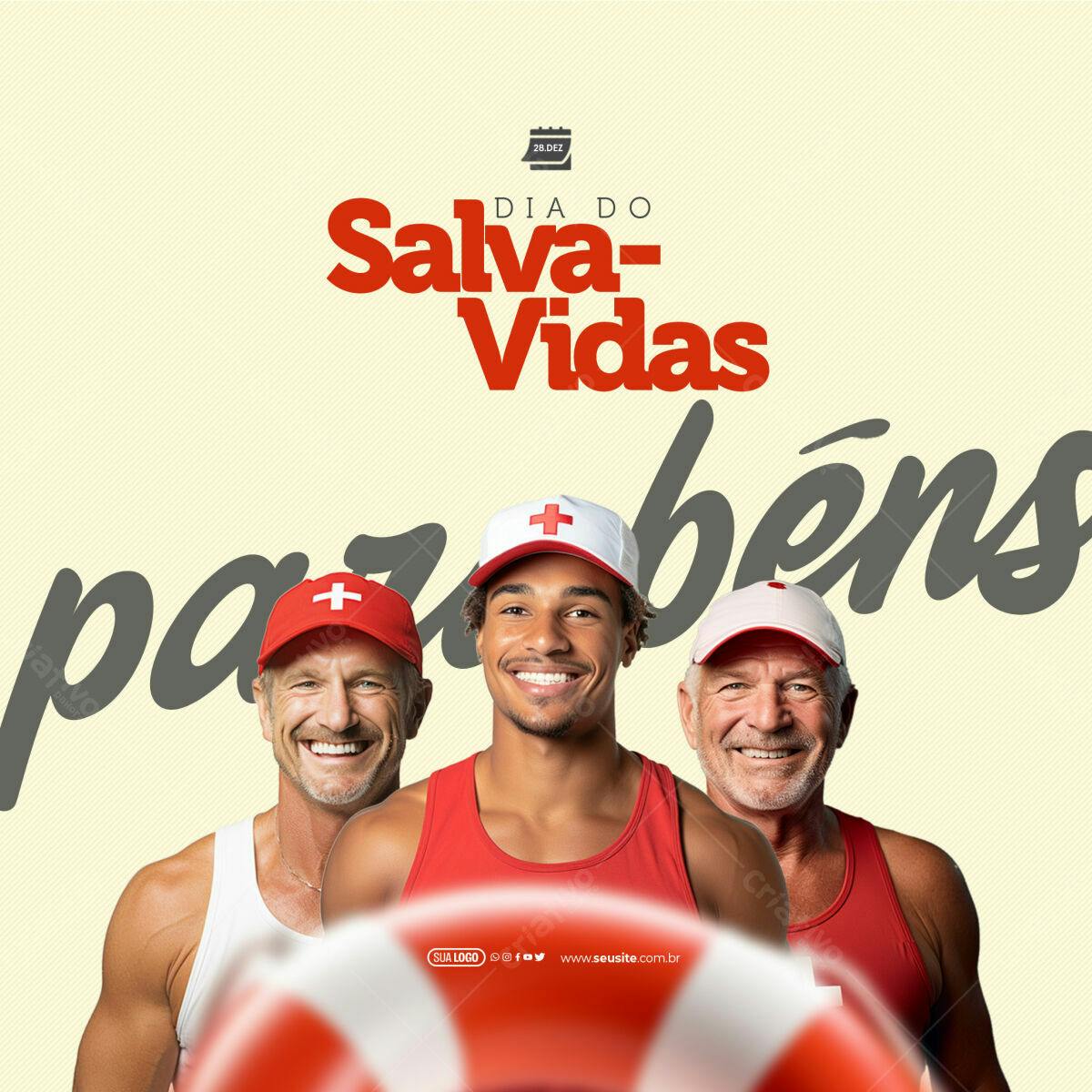 Flyer Dia do Salva-Vidas PSD Editável