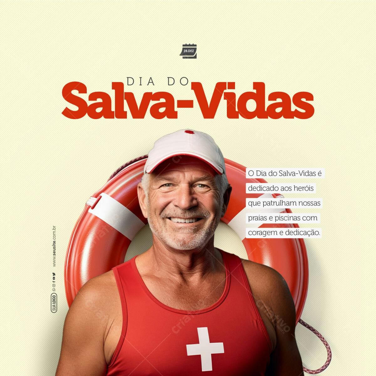 Postagem Dia do Salva-vidas PSD Editável