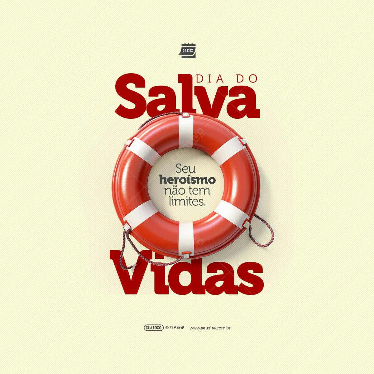 Postagem Dia do Salva Vidas PSD Editável