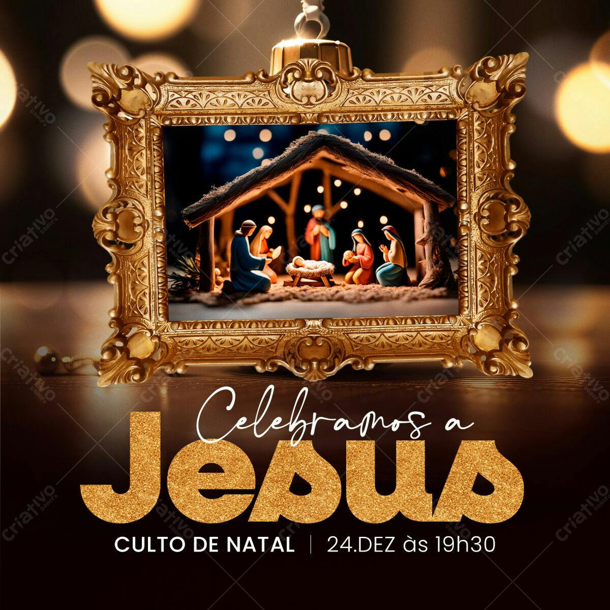 Flyer para Culto de Natal PSD Editável
